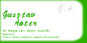 gusztav apter business card